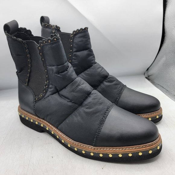 Free People Atlas Puffer Womens 11 Black Chelsea Boots Casual Fashion Party - Picture 1 of 12